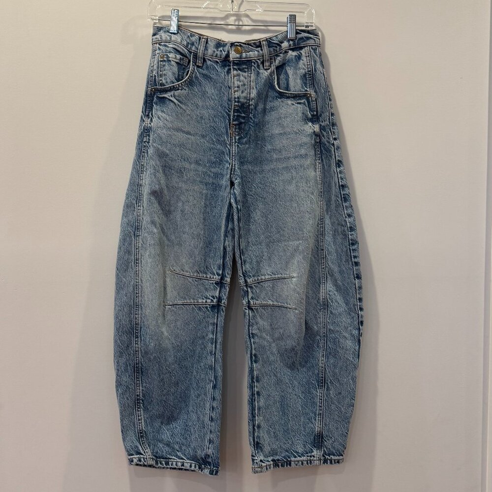 Free People WE THE FREE Good Luck Mid Rise Barrel Jeans